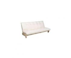 Pack futon latex écru 140x200 banquette fresh bois naturel