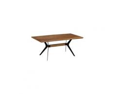 Table de salle à manger bois d'acacia et acier 180x90x76 cm