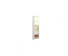 Meuble à chaussures miroir 5 tiroirs en bois coloris blanc - mc7040