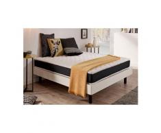Matelas ergolatex 135x190 mousse hr+blue-latex-réversible-hypoallergénique-aération optimale-7 zones ergonomiques-confort supérieur