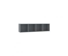 Icaverne - étagères murales et corniches chic bibliothèque/meuble tv gris 143 x 30 x 36 cm