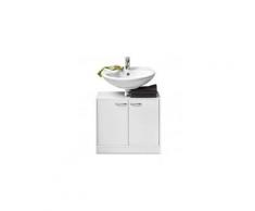 Meuble sous vasque coloris blanc - dim : 63,7 x 55 x 28,1cm -pegane-