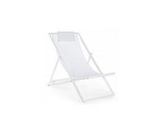 Chilienne en aluminium coloris blanc - dim : l 60.5 x p 101.5 x h 73.5 cm -pegane-