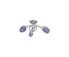 Icaverne - plafonniers inedit lustre/ lampe de plafond violet 3 abats jours en cristal g9