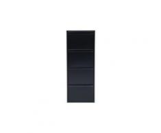 Meuble a chaussures shoebox meuble a chaussures - métal noir - 4 portes - l 51 cm