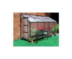 Serre de jardin adossée en polycarbonate de 3.7 m² calice ii avec embase - vert