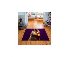 Tapis carré velours antidérapant imprimé animaux bobo - 135 x 135 cm
