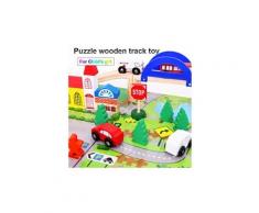 En bois apprentissage puzzle enseignement scène éducative urbain piste viaduc enfants jouets jouets éducatifs