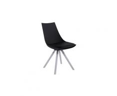 Contemporain chaise de salle à manger, de cuisine, de salon abou dabi cuir synthetique blanc rond
