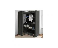 Armoire de rangement d'angle grise dressing penderie xxl tissu