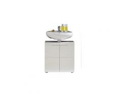 Meuble sous lavabo blanc ultrabrillant lxhxp 60 x 56 x 34 cm