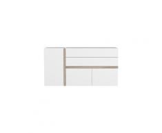 Buffet - bahut - enfilade bianko buffet bas contemporain blanc et décor chene - l 167,7 cm