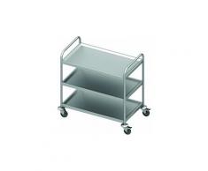 Chariot de cuisine inox avec 3 plateaux - profondeur 600 - stalgast - - 932036100