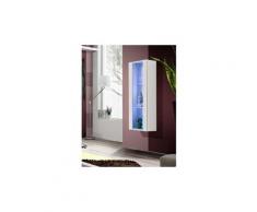 Vitrine led murale design "fly ii" 126cm blanc