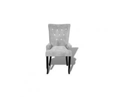 Fauteuil lounge salon salle à manger entrée chaise capitonnée gris helloshop26 1102017