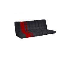 Futon modulo spécial banquette-lit - 135x190cm - coloris noir et rouge