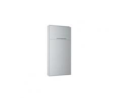Armoire lit escamotable kompact ouverture assistée, coloris blanc mat couchage 90*200 cm.
