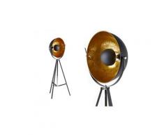 Lampadaire cinéma industriel movie - h. 166 cm - bicolore intérieur doré extérieur noir de la marque inside art