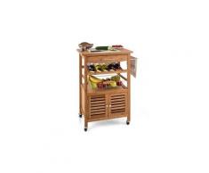 Louisiana Chariot de service cuisine Trolley 4 étages Bambou