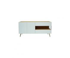 Buffet - bahut - enfilade fiaro buffet contemporain blanc avec pieds en bois - l 160 cm