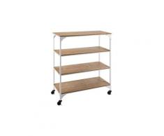 Etagère 4 niveaux à roulettes "sacla" 101cm blanc