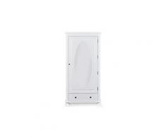 Armoire bois 1 porte & miroir "sandra" 188cm blanc