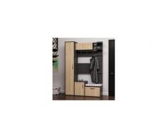 Homemania vestiaire - meuble d'entree seina armoire - avec étagères à chaussures, portes, étagères - chêne, anthracite en bois, 125 x 35 x 184 cm
