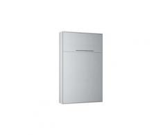 Armoire lit escamotable kompact ouverture assistée, coloris blanc mat couchage 140*200 cm.