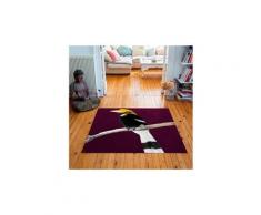 Tapis carré velours antidérapant imprimé animaux calao - 135 x 135 cm
