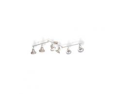 Icaverne - plafonniers magnifique plafonnier pour 6 ampoules e14 argenté
