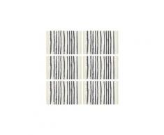 Napperons 6 pcs bleu et blanc 30 x 45 cm coton