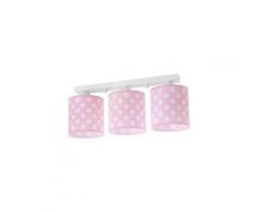 Plafonnier enfant 3 lampes rose dots - dalber - 61003s
