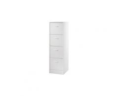 Classeur à dossiers suspendus 4 tiroirs blanc - tirsus - l 42 x l 44 x h 141 - neuf