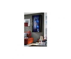 Vitrine led murale design "neo" 110cm noir brillant