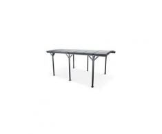 Carport de 15m² en aluminium anthracite et polycarbonate - le mans 5x3m - abri de voiture 500 x 300 x 220 cm