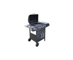 Barbecue à gaz 4 + 1 zone de cuisson noir
