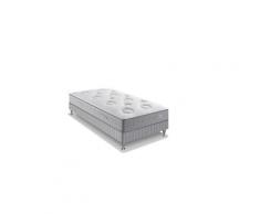 Ensemble matelas ressorts ensachã©s + sommier tapissier garnissage mã©moire de forme flexion 90x200