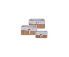 Set de 3 paniers de rangement en bambou pour salle de bain