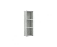 Icaverne - bibliothèques inedit bibliothèque/meuble tv gris cement 36 x 30 x 114 cm aggloméré