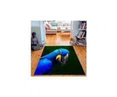 Tapis rectangulaire velours antidérapant imprimé animaux yaya the parrot - 135 x 200 cm