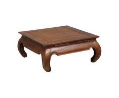 Table basse exotique carrée en teck massif opium 100 cm