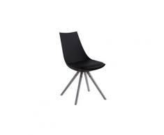 Splendide chaise de salle à manger, de cuisine, de salon jérusalem cuir synthetique gris rond