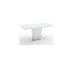 Table repas extensible design uma blanc laqué mat 140 x 85 cm