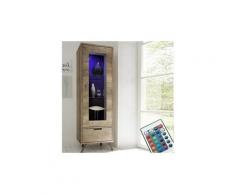 Vitrine lumineuse moderne couleur chêne plume 2