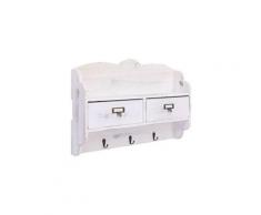 Porte-manteau mural blanc 50x10x34 cm bois