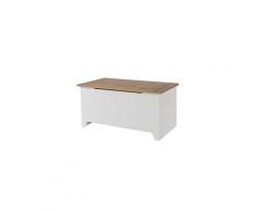 Coffre de rangement 83x45x42 cm blanc et naturel - suzy