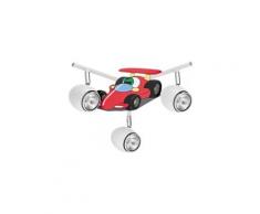 Plafonnier spot enfant 3 têtes "car" 36cm rouge et blanc