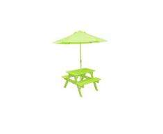 Table pic-nique enfant avec parasol - anis