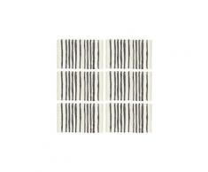 Linge de table selection montevideo napperons 6 pcs anthracite et blanc 30 x 45 cm coton