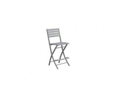 Chaise haute pliante de jardin marius - 46 x h. 110 cm - gris